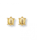 Boucles d'oreilles enfant plaqué or sujet tortue