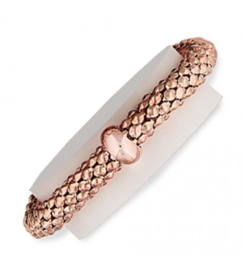 Bracelet extensible acier rose avec un pierre