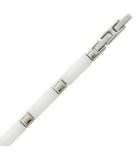bracelet homme céramique blanche et acier-1