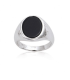 Grosse chevalière homme bague argent massif et onyx ovale-1