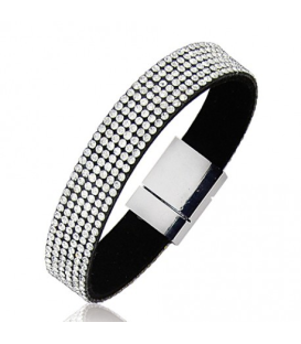 Bracelet cuir strass