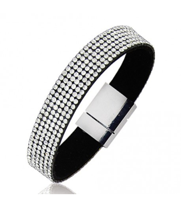 Bracelet cuir strass-1