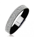 Bracelet cuir strass - 1 - Beau bracelet en cuir six rangs de stras fermoir acier Bijou design très tendance. Taille du bracel