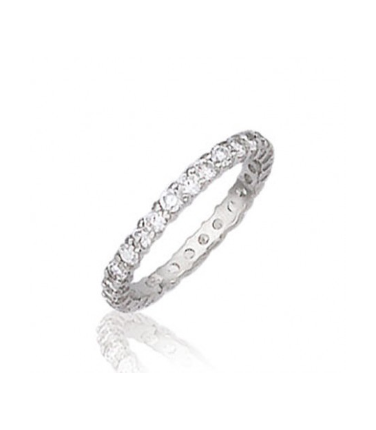 Bague Argent Massif éventail Avec Zirconiums Noirs Et Blancs - Taille 53 - Marque Eliot