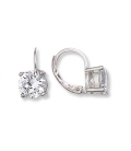 Boucles d'oreilles argent massif et cubic de zirconium blanc