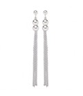 Boucles d'oreilles boules argent massif chaînettes pendantes
