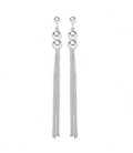 Boucles d'oreilles boules argent massif chaînettes pendantes