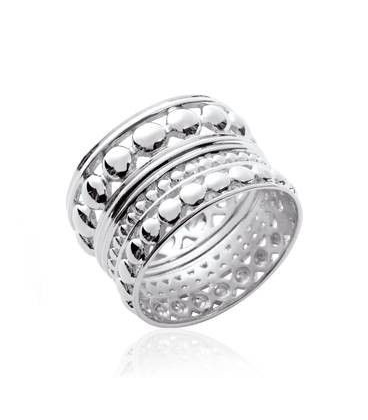 Bague argent massif large anneau reverso 