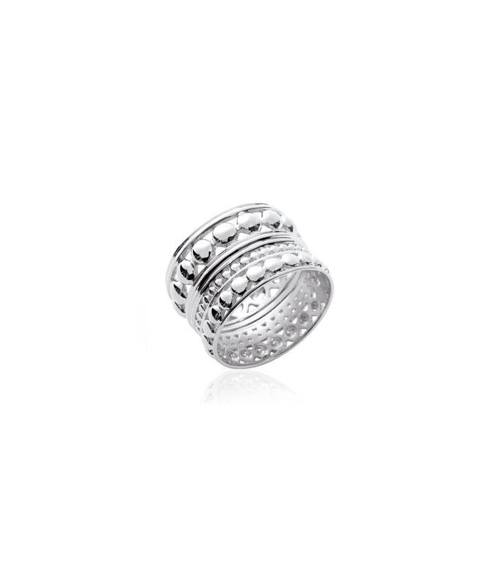 Bague argent massif large anneau reverso