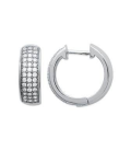 Boucles d'oreilles petite créole argent massif zirconium blanc