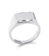 Belle chevalière bague argent rectangulaire facettée 