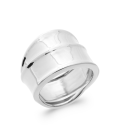 Grosse bague argent massif large style double anneaux