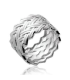 Bague tube large anneau argent beau tressage-1