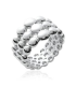 Bague anneau bulles d'argent massif 