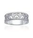 Belle bague argent massif anneau de zirconium en arabesques 