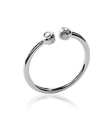 Bague ouverte de pouce argent zirconium-1