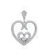 Beau pendentif coeur argent massif ajouré serti de zirconium 