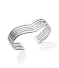 Bracelet manchette argent massif vague