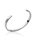 Beau bracelet femme argent massif martelé rigide ouvert