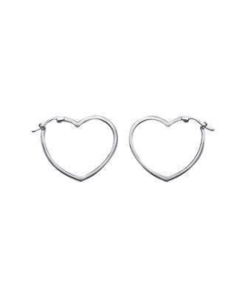 Boucles d'oreilles argent massif beaux pendants coeur