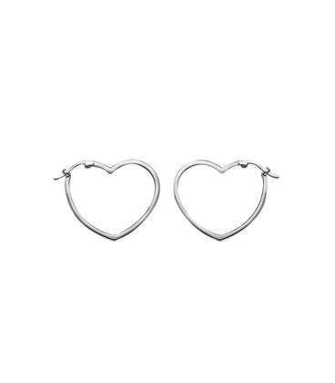 Boucles d'oreilles argent massif beaux pendants coeur-1