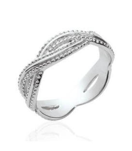 Bague alliance chic entrelacs argent massif