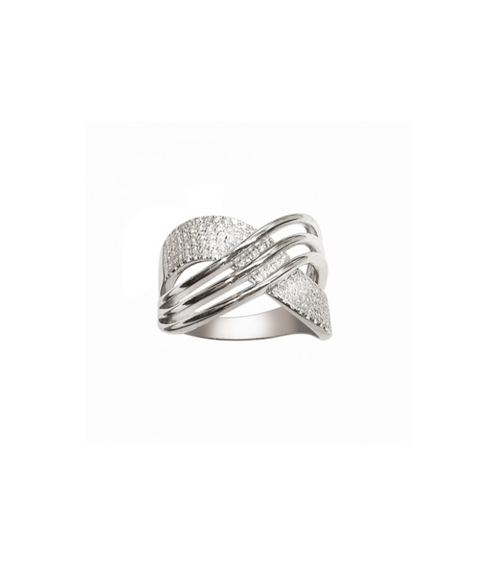 Bague Argent Massif Ajourée Motif Croisé – Taille 58