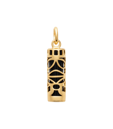Pendentif plaqué or et onyx original TIKY 