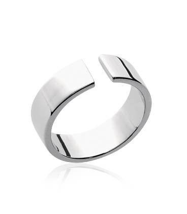 Bague ouverte argent massif miroir 