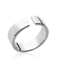 Bague ouverte argent massif miroir