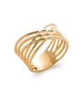 Bague plaqué or six anneaux fix beau croisé