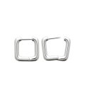 Boucles d'oreille créole argent carrée articulée