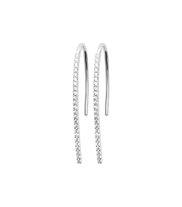 Boucles d'oreilles long pendant argent massif -2