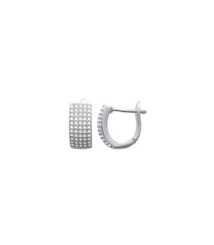 Boucles D'oreilles Dormeuses En Argent 925 Avec Zircon - Occasion