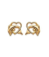 Boucles d'oreilles plaqué or dauphin dans un coeur-1