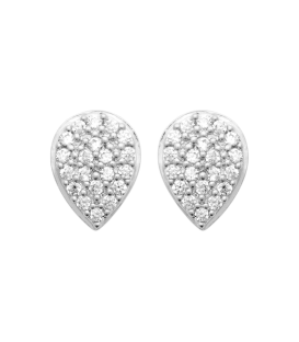 Boucles d'oreilles argent massif goute de zirconium