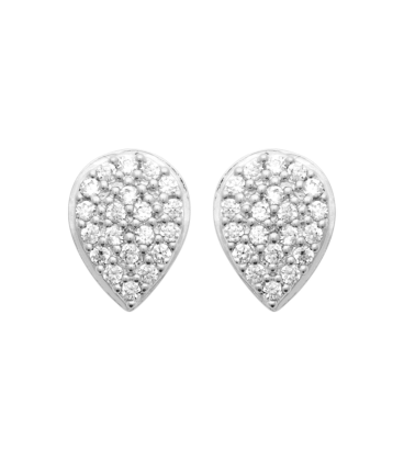 Boucles d'oreilles argent massif goute de zirconium-1