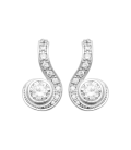 Belles boucles d'oreilles argent massif pendants de zirconium