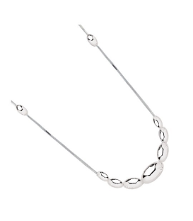 Collier argent massif perlé olivettes en chute