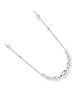 Collier argent massif perlé olivettes en chute