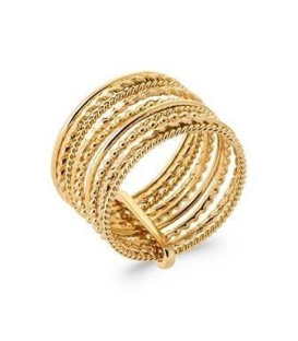 Belle bague plaqué or sept anneaux