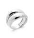 Grosse bague argent double anneaux face a face 