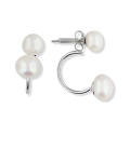Boucles d'oreilles double boules perle d'argent