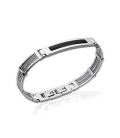 Bracelet homme câble torsadé acier et carbone