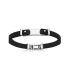 Bracelet homme acier et cuir-1