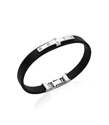 Bracelet homme cuir et acier-1