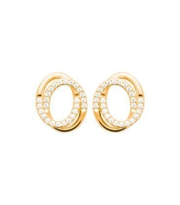 Boucles d'oreilles plaqué or zirconium-1