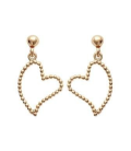 Boucles d'oreilles plaqué or pendants coeurs
