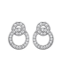 Boucles d'oreilles argent massif anneaux imbriqués de zirconium blanc-1