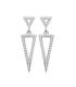 Boucles d'oreilles argent massif pendant précieux de zirconium blanc-1